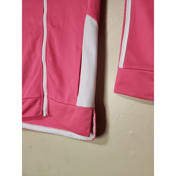 Adidas Girs Pink 3 Stripes 2 Pc Track Suit Jacket Pants Size 6X - Picture 9 of 12